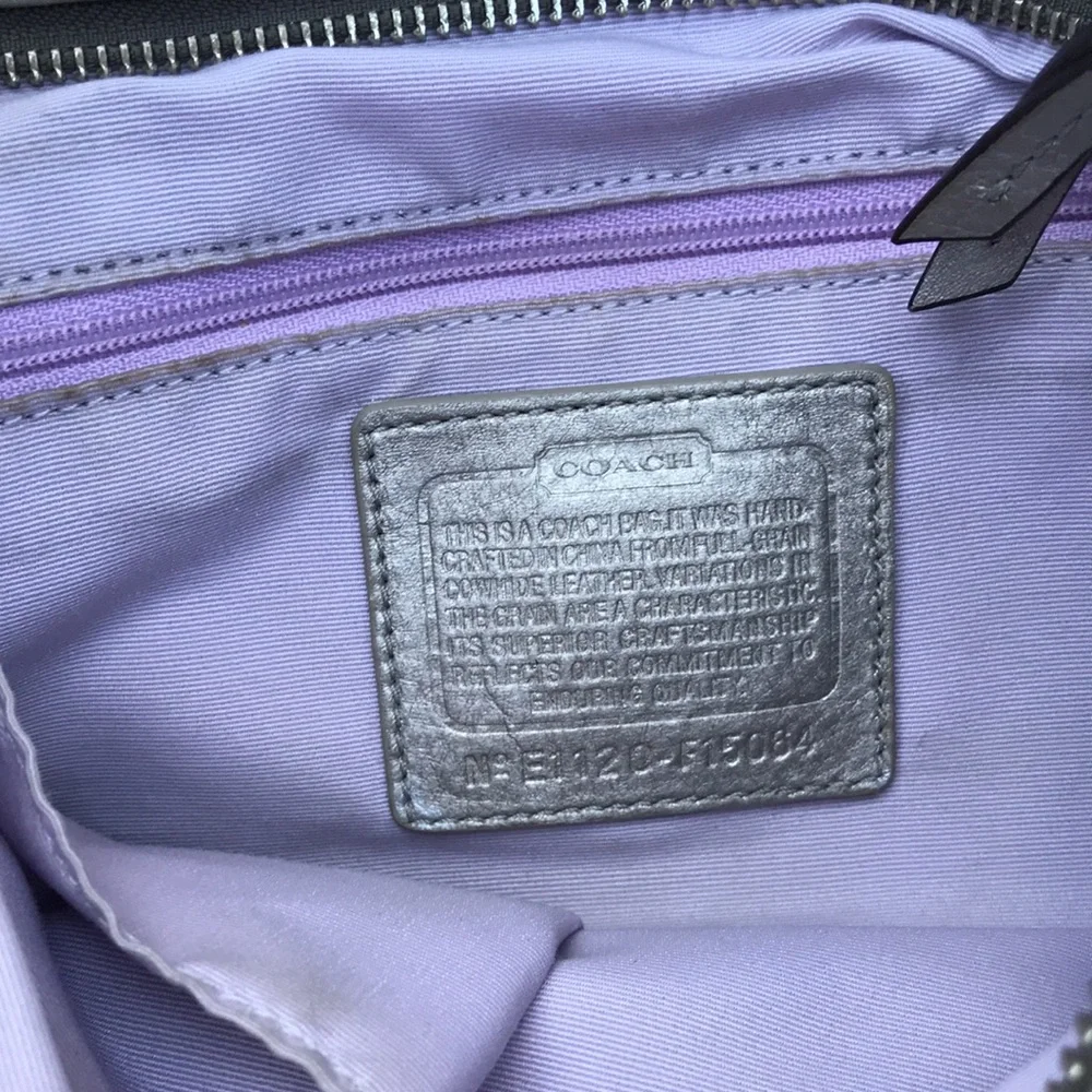 Coach Silver Metallic Hobo F15064